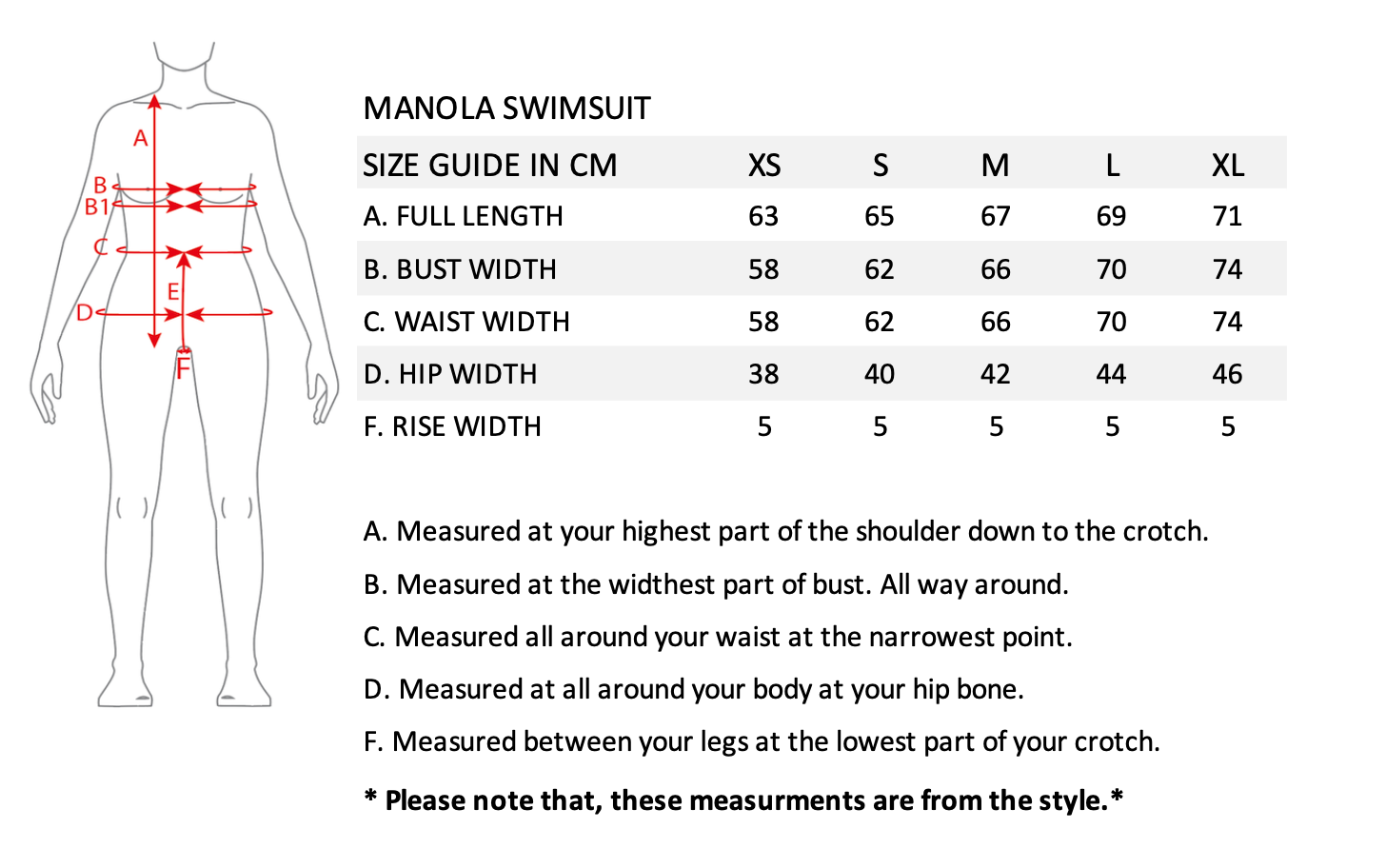 Size Guide – Malamala Swimwear